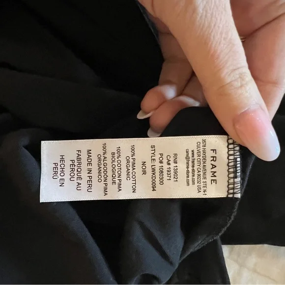 NWOT Frame Le Muscle Maxi Pima Cotton Black - Size XS - Picture 8 of 9